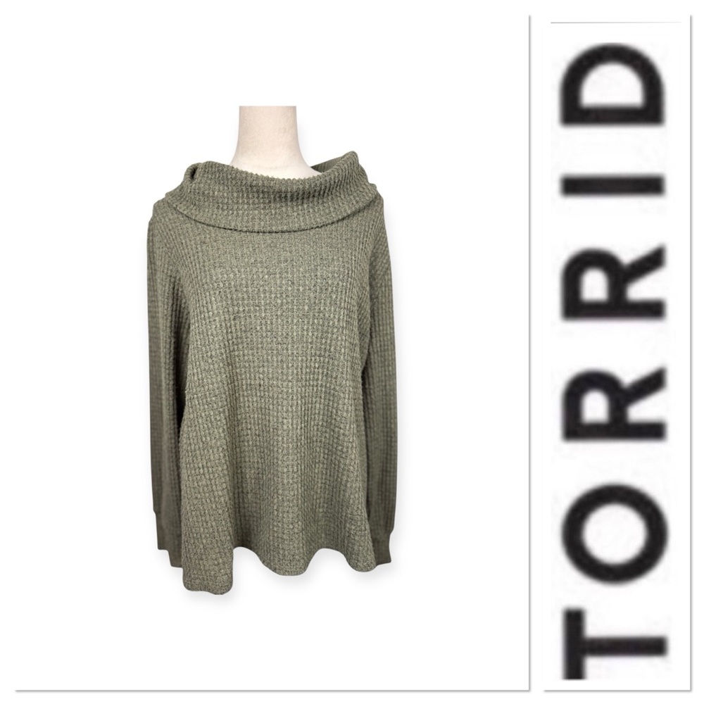 Torrid army green textured sweater size 2-2X/18-20